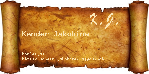 Kender Jakobina névjegykártya